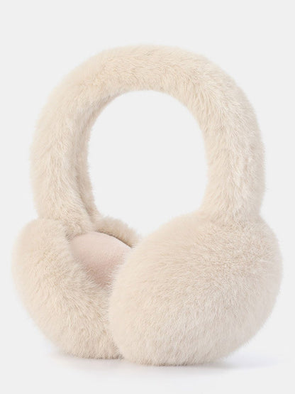 Warm And Windproof Fleece Foldable Imitation Rabbit Fur Earmuffs