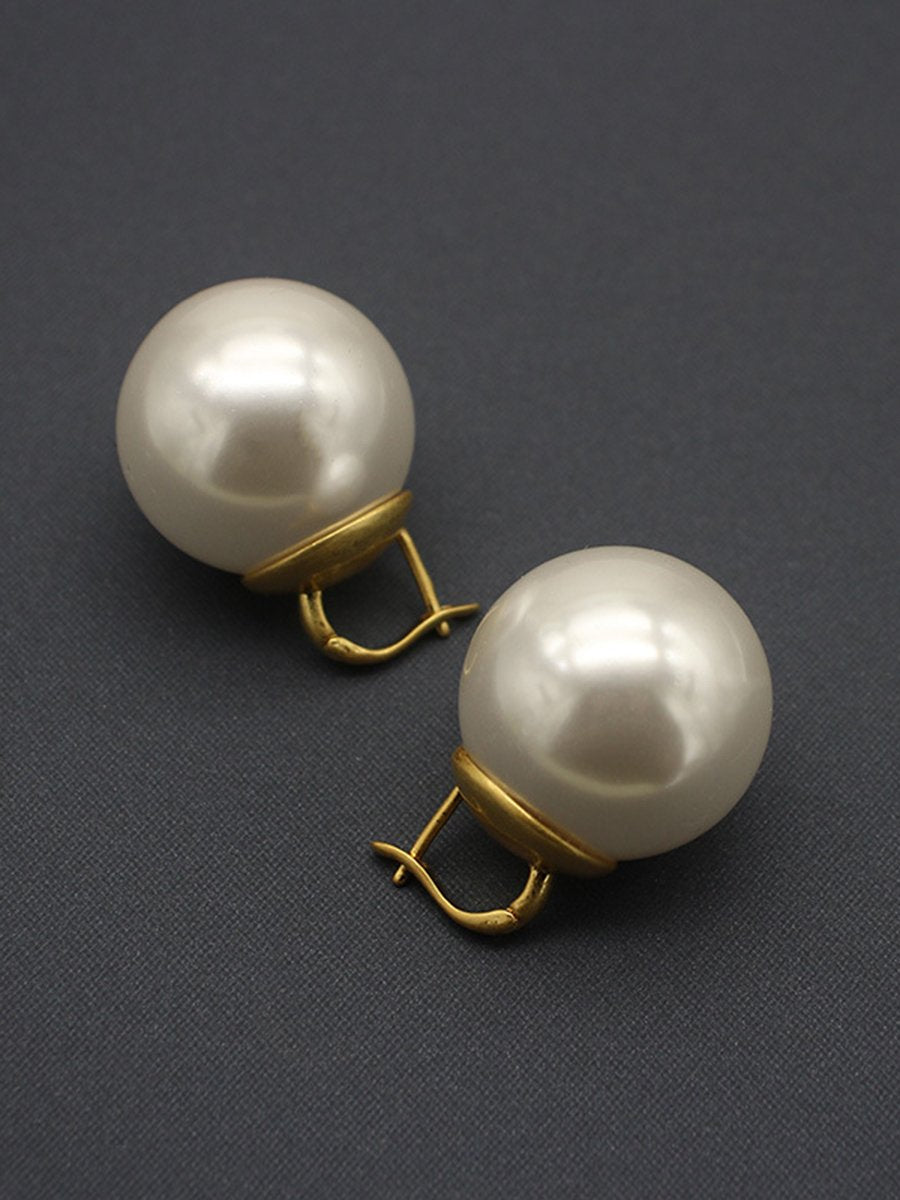 High Quality French Oversized Pearl Earrings