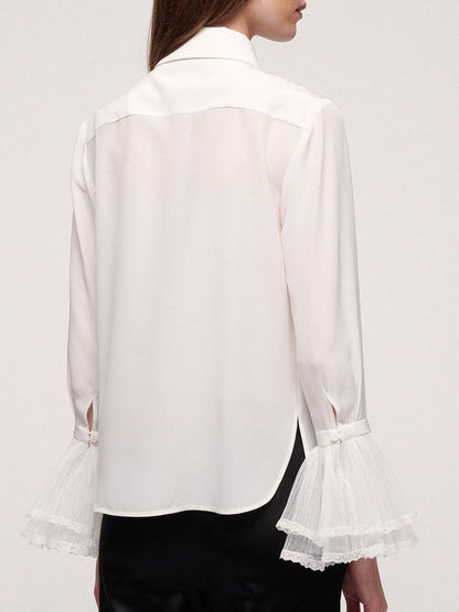 High-End And Fashionable French Lace Chiffon Shirt