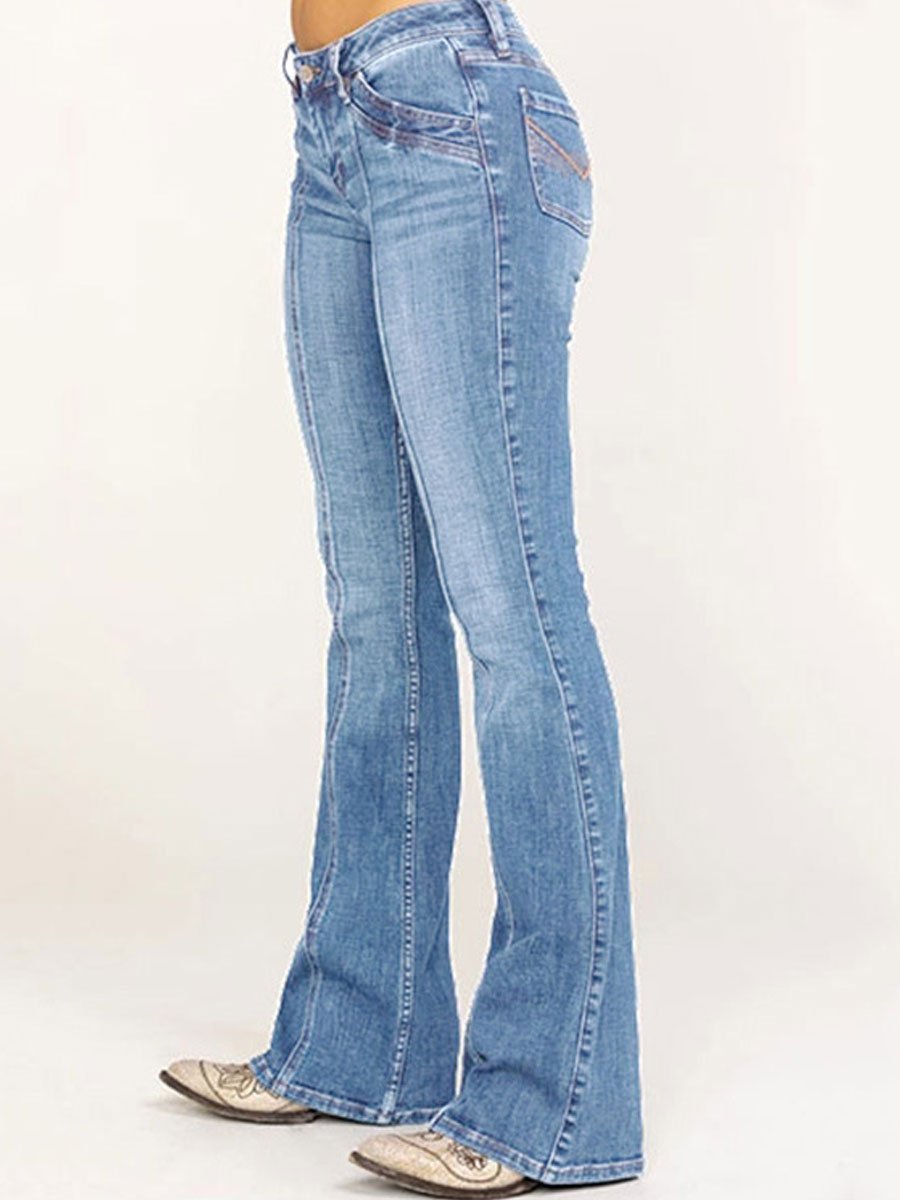 Casual Vintage Slim Flare Jeans