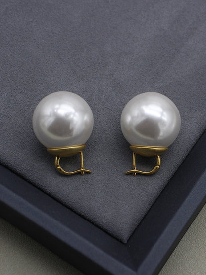 High Quality French Oversized Pearl Earrings