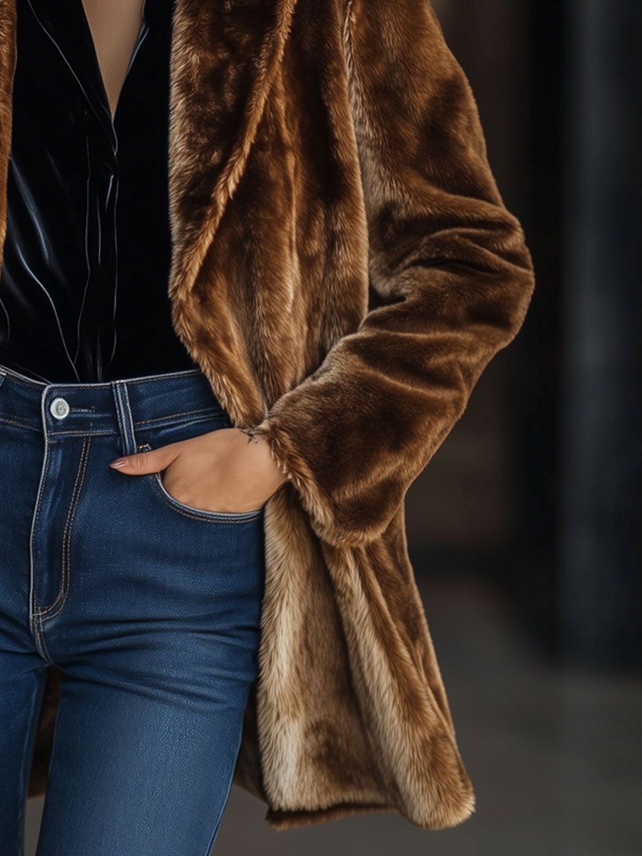 Casual Loose Vintage Faux Fur Coat