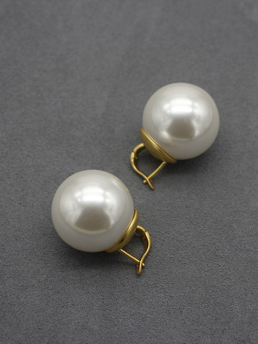 High Quality French Oversized Pearl Earrings