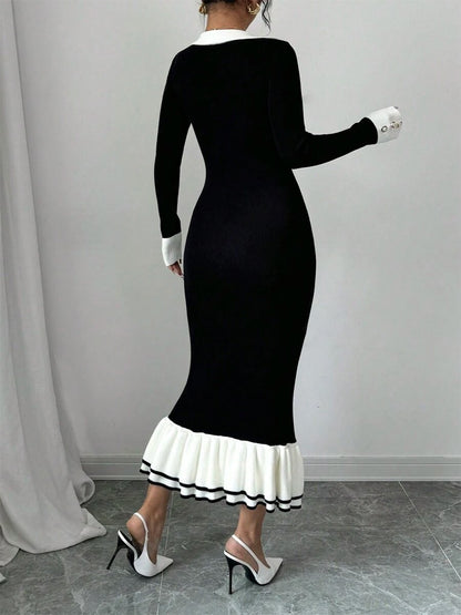 Elegant And Stylish Exquisite Fishtail Knitted Maxi Dress