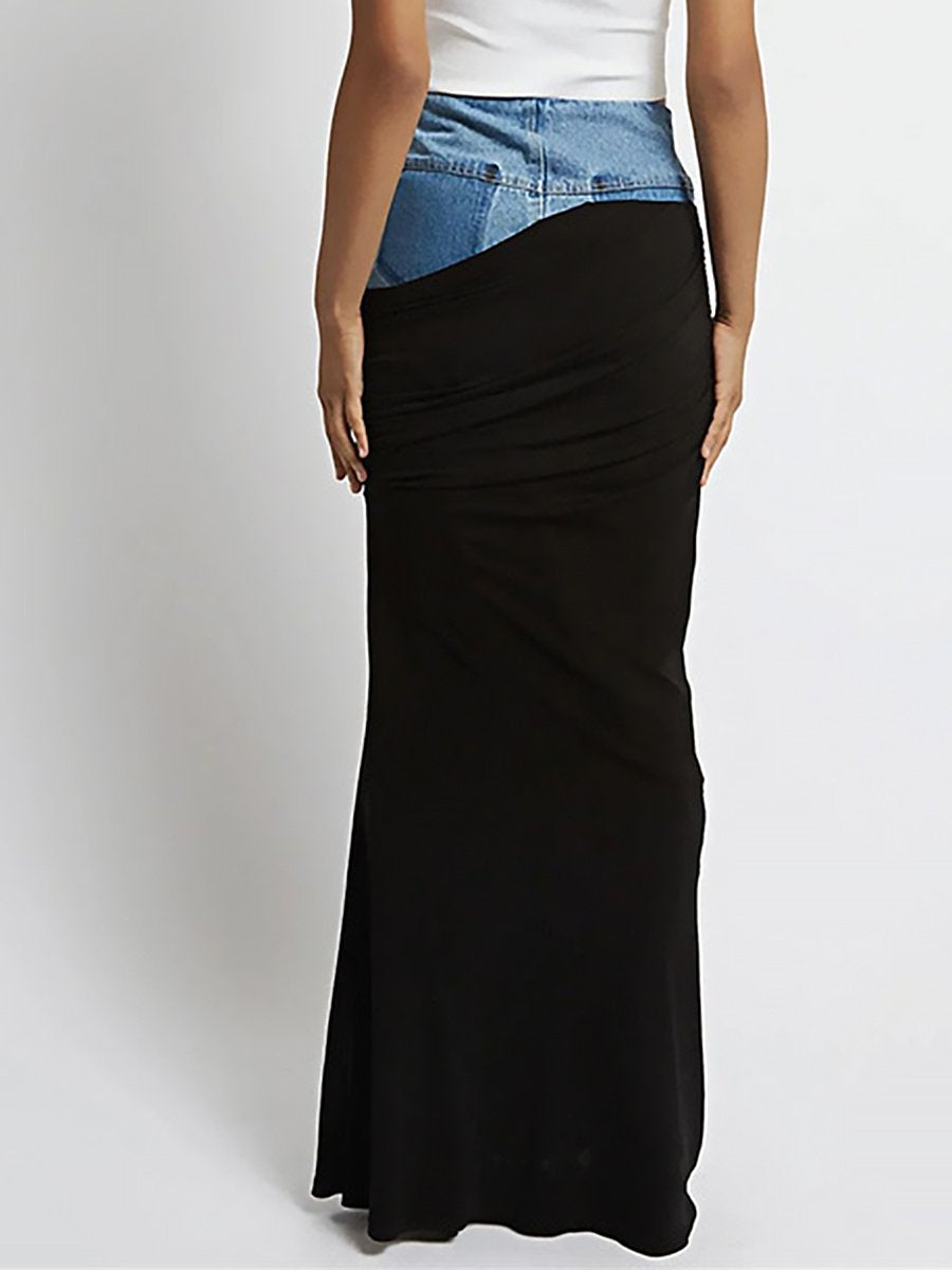 Modern Deconstructed Pleated High Waist Skirt