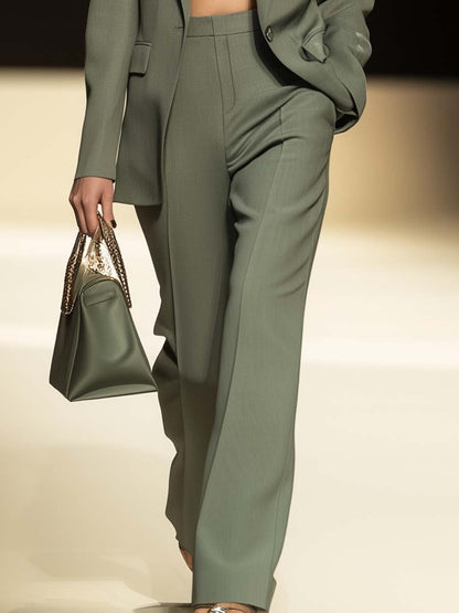 Elegant and Capable Commuter Versatile Sage Green Thin Suit