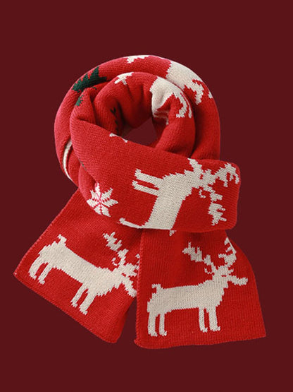 Stylish Vintage Red Christmas Knitted Scarf