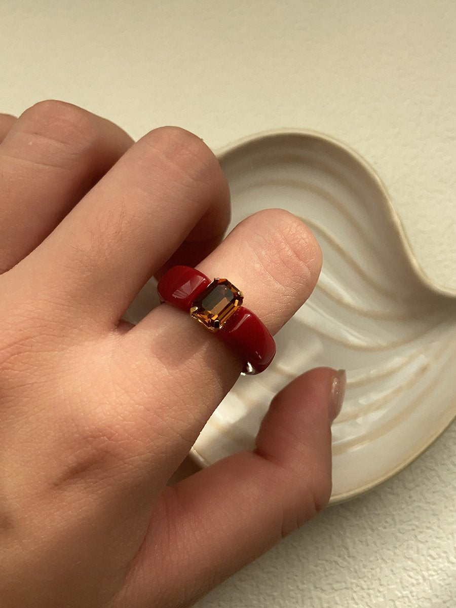 High-End Niche Colored Resin Ring