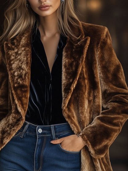 Casual Loose Vintage Faux Fur Coat