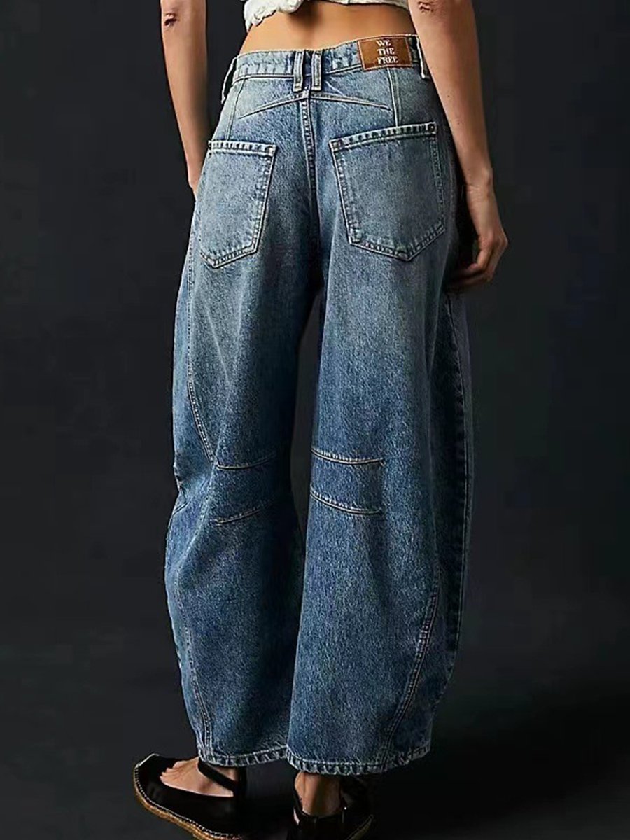 Fashion Casual Loose Wide-leg Pants Low Waist Jeans