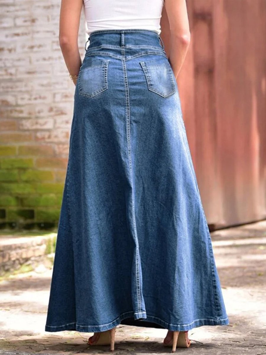 Loose Fashion Knee-Length Casual Long Skirt