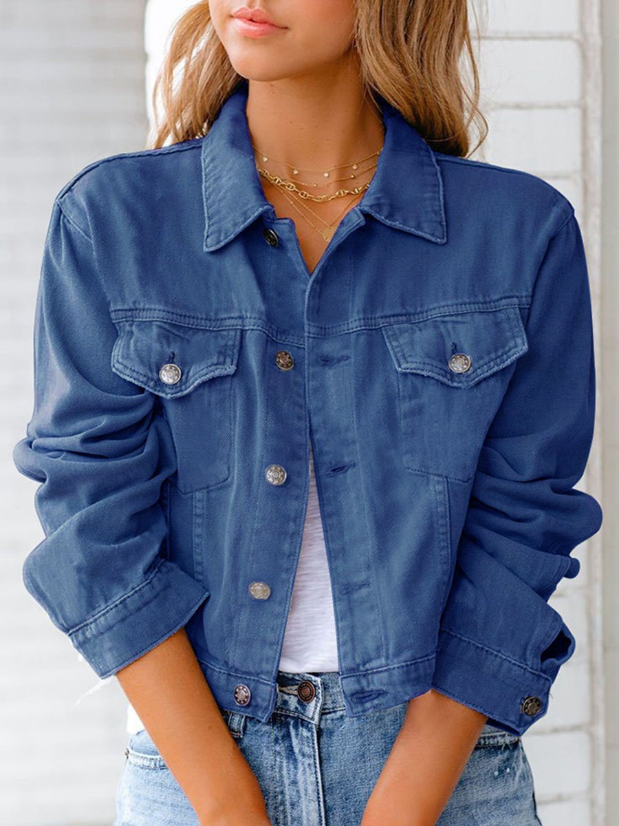 Autumn and Winter New Denim Long-sleeved Tops Coat Jacket