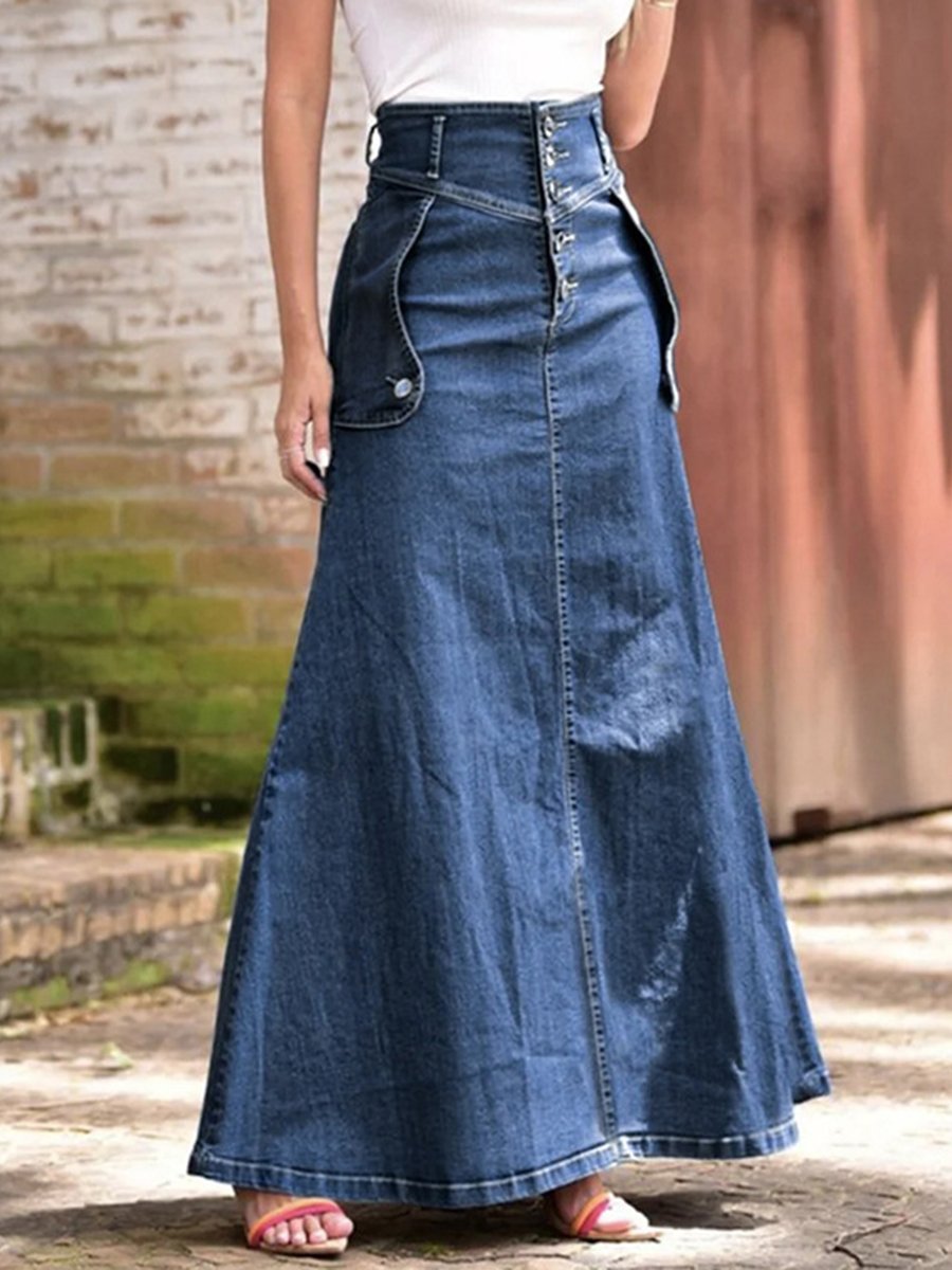 Loose Fashion Knee-Length Casual Long Skirt