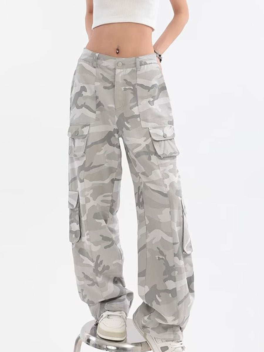 Casual Fashion Trousers Wide Leg Versatile Camouflage Trousers