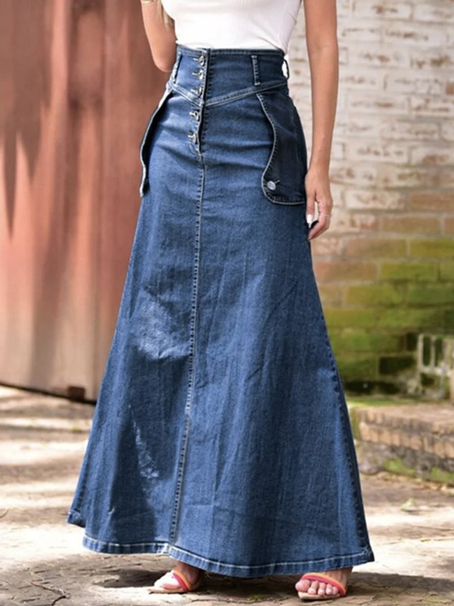 Loose Fashion Knee-Length Casual Long Skirt