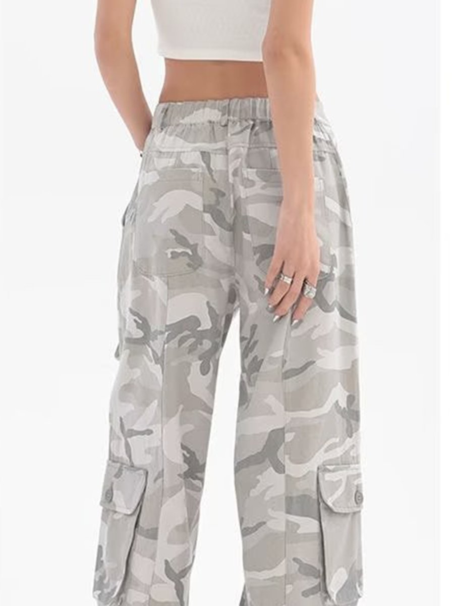 Casual Fashion Trousers Wide Leg Versatile Camouflage Trousers