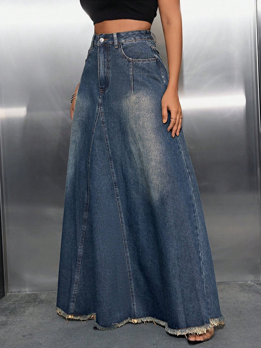 Retro Casual Washed All-match Denim Skirt