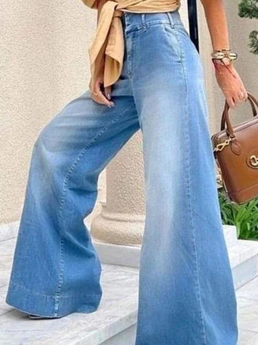 Fashion Personality Street Style Loose Wide-leg High Waist Long Jeans