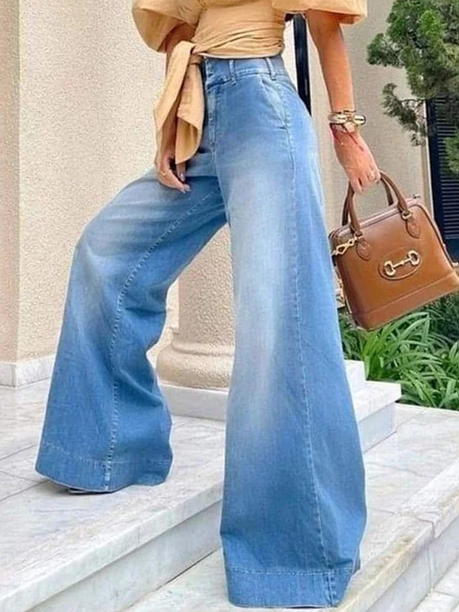 Fashion Personality Street Style Loose Wide-leg High Waist Long Jeans