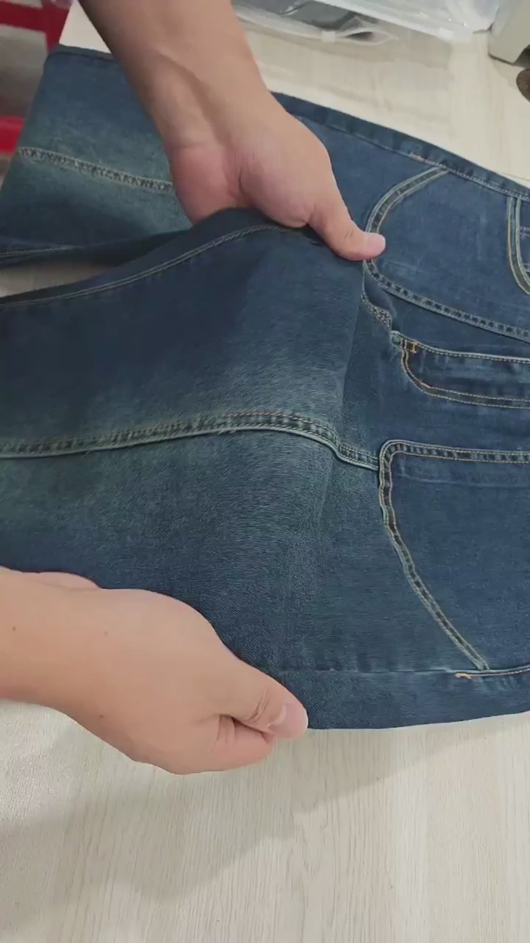 retro-brown-double-stitched-navy-jeans - Oyrosy