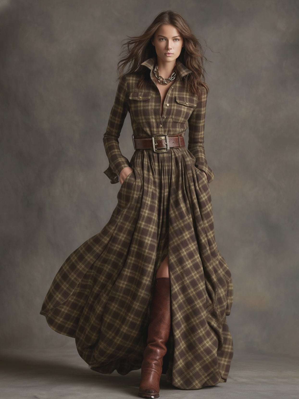 brown plaid dress Hadley Mini The gorgeous plaid has all the warm colors youve been dreaming of for the season in a lightweight Glamorous tie front long sleeve