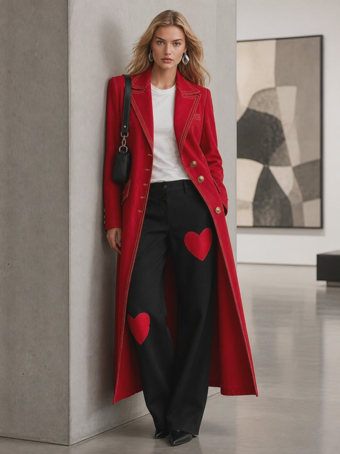 American Vintage Notched-lapel Contrast-stitch Slim-fit Long Denim Trench Coat